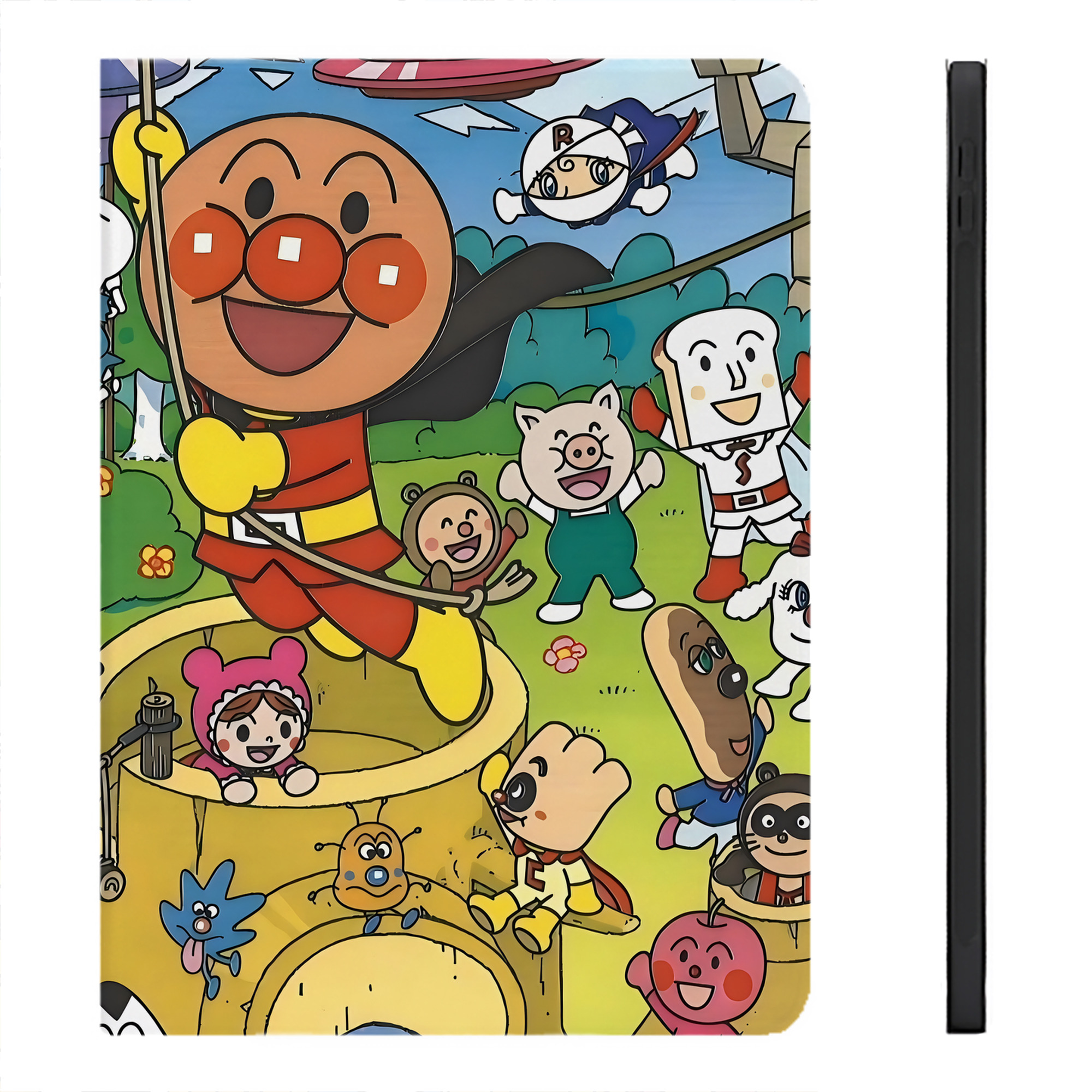 （画像用） アンパンマン Anpanman IPadケース ペンホルダー付き ブックスタイルデザイン